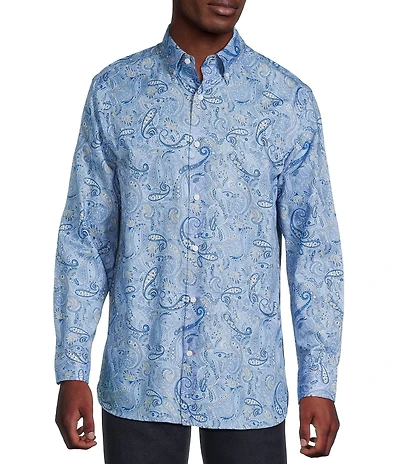 Cremieux Blue Label Paisley 70s Twill Long Sleeve Woven Shirt