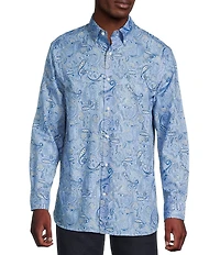 Cremieux Blue Label Paisley 70s Twill Long Sleeve Woven Shirt