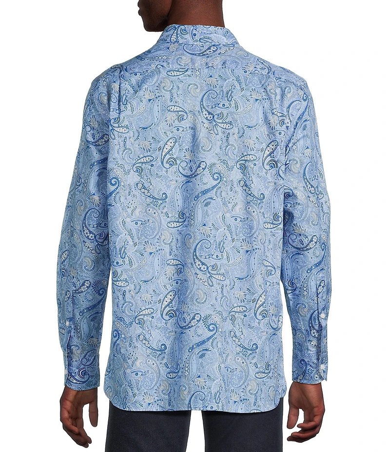 Cremieux Blue Label Paisley 70s Twill Long Sleeve Woven Shirt