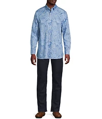 Cremieux Blue Label Paisley 70s Twill Long Sleeve Woven Shirt