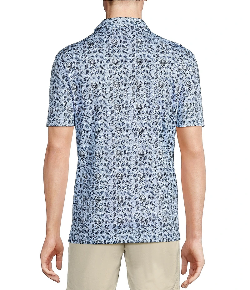 Cremieux Blue Label Paisley Print Interlock Short Sleeve Polo Shirt
