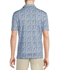 Cremieux Blue Label Paisley Print Interlock Short Sleeve Polo Shirt