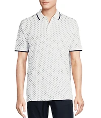 Cremieux Blue Label Paisley Print Short Sleeve Polo Shirt