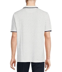 Cremieux Blue Label Paisley Print Short Sleeve Polo Shirt