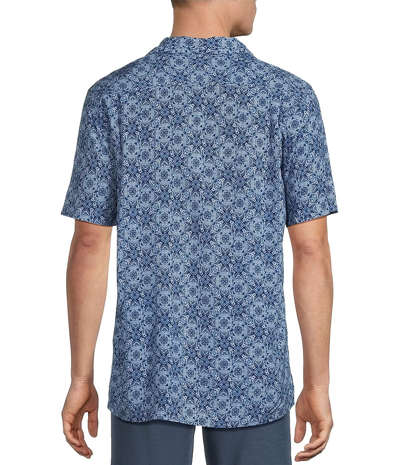 Cremieux Blue Label Paisley Print Short Sleeve Woven Camp Shirt