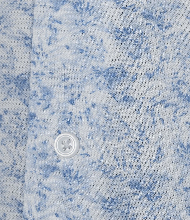 Cremieux Blue Label Palm Floral Print Oxford Short Sleeve Woven Shirt