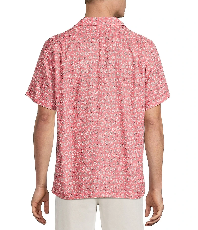 Cremieux Blue Label Palm Floral Print Short Sleeve Woven Camp Shirt