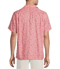 Cremieux Blue Label Palm Floral Print Short Sleeve Woven Camp Shirt
