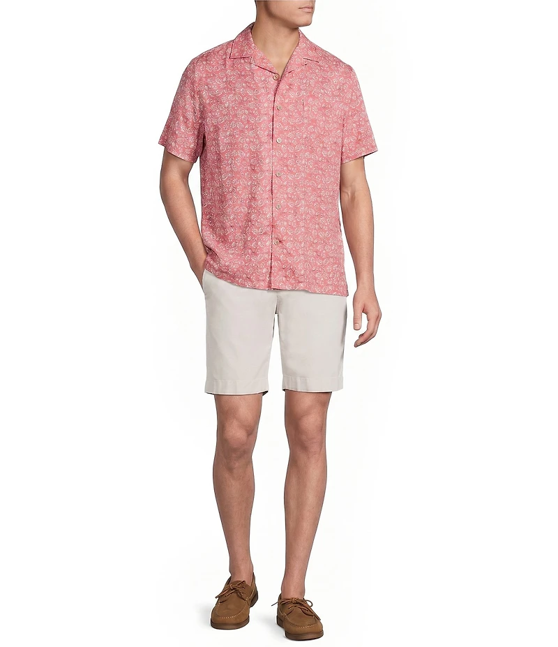 Cremieux Blue Label Palm Floral Print Short Sleeve Woven Camp Shirt