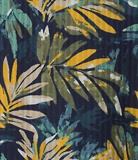 Cremieux Blue Label Palm Leaf Print Seersucker Short Sleeve Button-Front Shirt