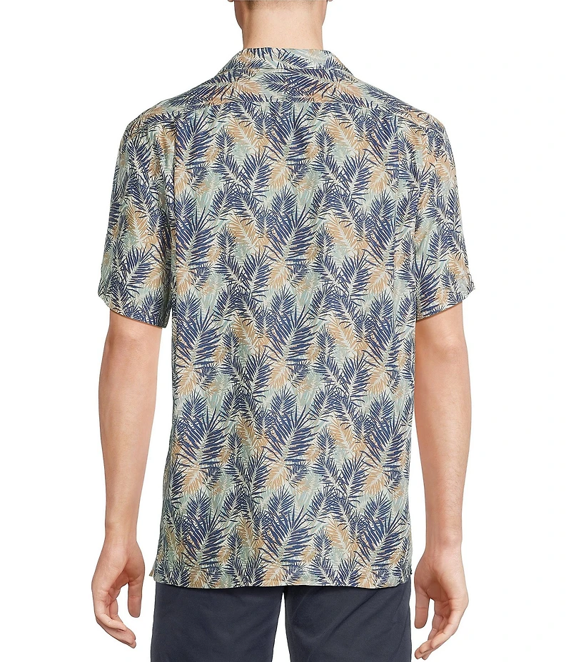Cremieux Blue Label Palm Leaf Print Short Sleeve Woven Camp Shirt