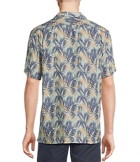 Cremieux Blue Label Palm Leaf Print Short Sleeve Woven Camp Shirt
