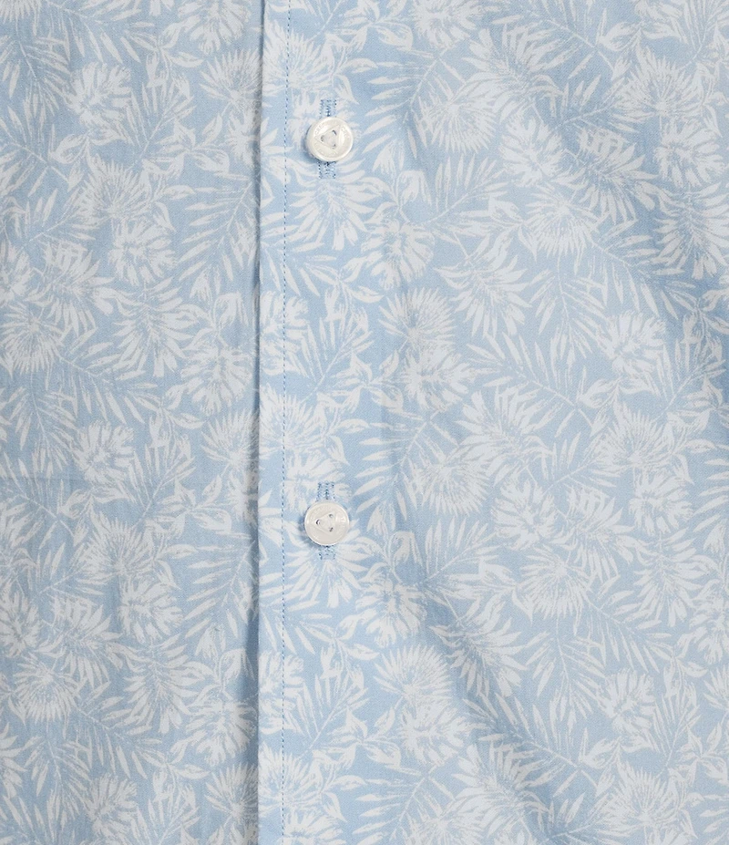Cremieux Blue Label Palm Print Poplin Long Sleeve Woven Shirt