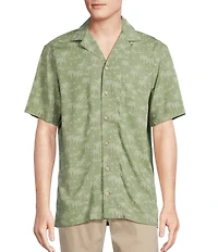 Cremieux Blue Label Palm Print Short Sleeve Woven Camp Shirt