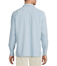 Cremieux Blue Label Performance BRRR Seersucker Card Print Long Sleeve Woven Shirt