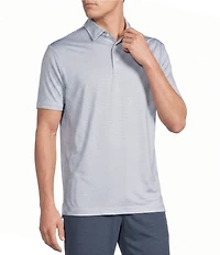 Cremieux Blue Label Performance Mini Diamond Medallion Print Short Sleeve Polo Shirt
