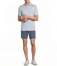 Cremieux Blue Label Performance Mini Diamond Medallion Print Short Sleeve Polo Shirt