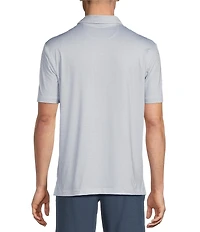 Cremieux Blue Label Performance Short Sleeve Hidden Button Down Geometric Knit Shirt