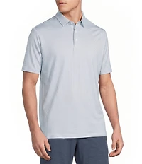 Cremieux Blue Label Performance Short Sleeve Hidden Button Down Interlaying Diamond Geometric Knit Shirt