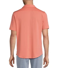 Cremieux Blue Label Performance Solid Seersucker Short Sleeve Coat Front Shirt