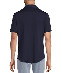 Cremieux Blue Label Performance Solid Seersucker Short Sleeve Coat Front Shirt