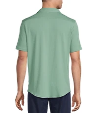 Cremieux Blue Label Performance Solid Seersucker Short Sleeve Coat Front Shirt