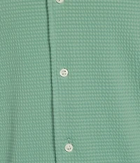 Cremieux Blue Label Performance Solid Seersucker Short Sleeve Coat Front Shirt