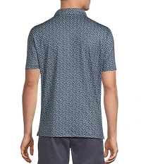 Cremieux Blue Label Performance Stretch Badminton Theme Print Short Sleeve Polo Shirt