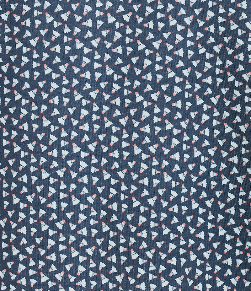 Cremieux Blue Label Performance Stretch Badminton Theme Print Short Sleeve Polo Shirt