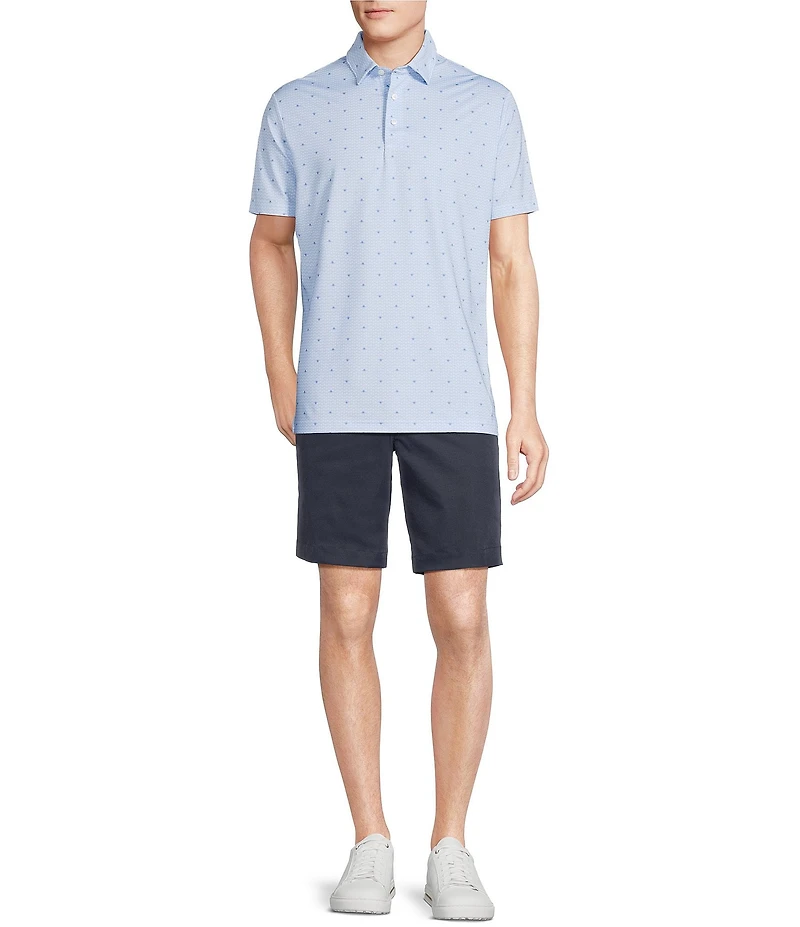 Cremieux Blue Label Performance Stretch Bee Print Short Sleeve Polo Shirt