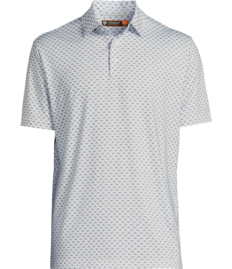 Cremieux Blue Label Performance Stretch Bicycle Print Short Sleeve Polo Shirt