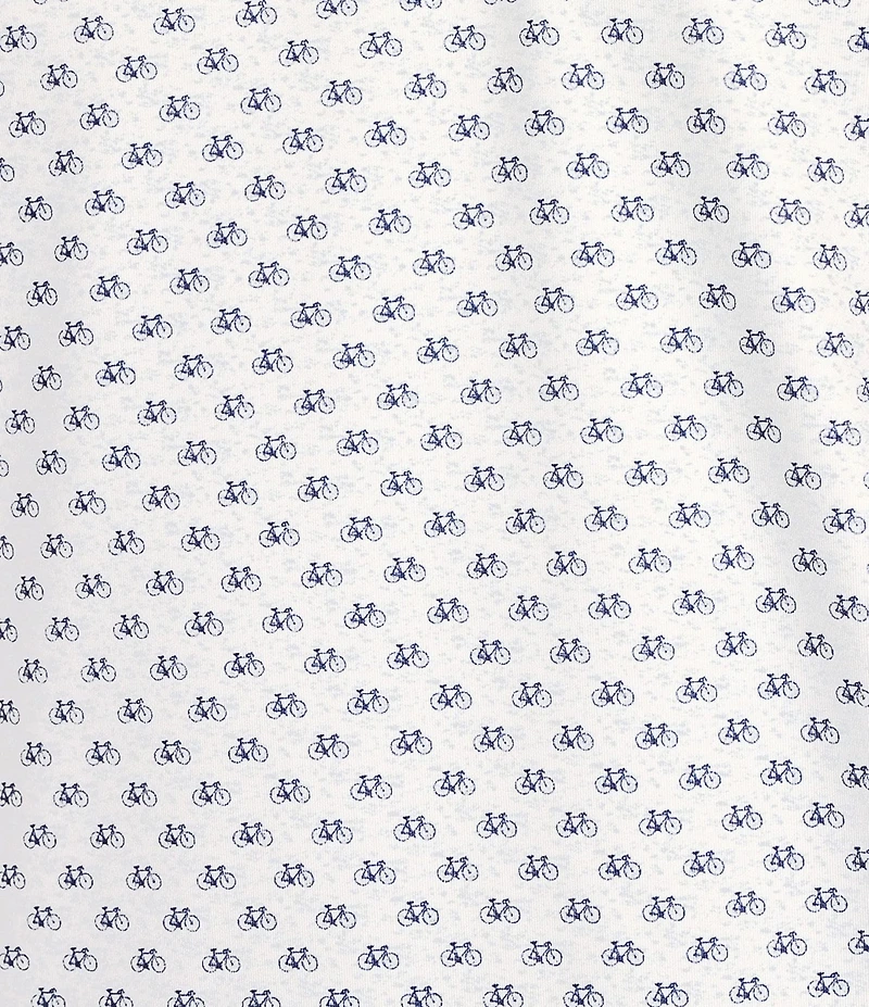 Cremieux Blue Label Performance Stretch Bicycle Print Short Sleeve Polo Shirt