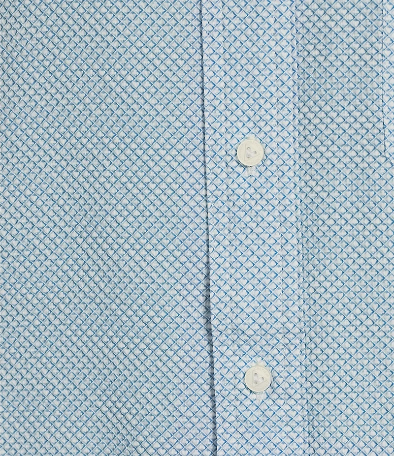 Cremieux Blue Label Performance Brrr°® Stretch Card Suits Seersucker Short Sleeve Woven Shirt