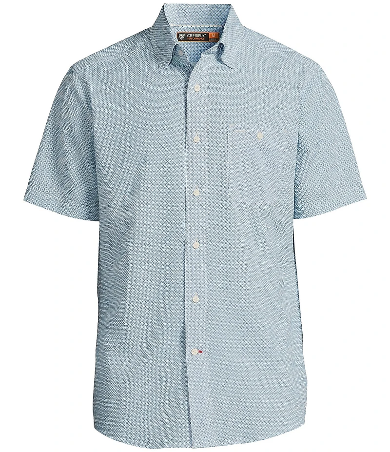 Cremieux Blue Label Performance Brrr°® Stretch Card Suits Seersucker Short Sleeve Woven Shirt
