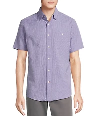 Cremieux Blue Label Performance Stretch Check Seersucker Short Sleeve Woven Shirt