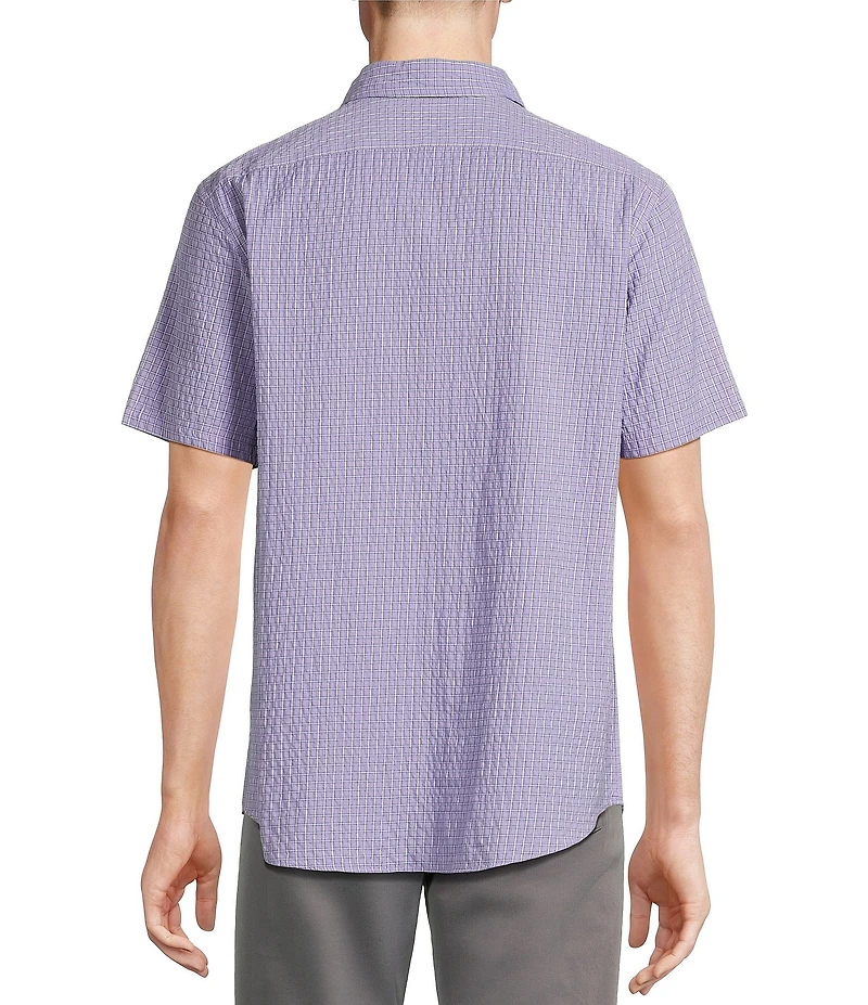Cremieux Blue Label Performance Stretch Check Seersucker Short Sleeve Woven Shirt