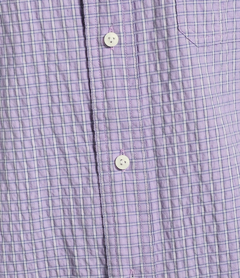 Cremieux Blue Label Performance Stretch Check Seersucker Short Sleeve Woven Shirt