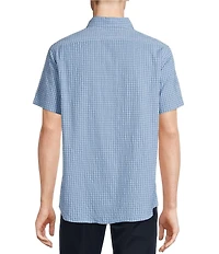 Cremieux Blue Label Performance Stretch Check Seersucker Short Sleeve Woven Shirt