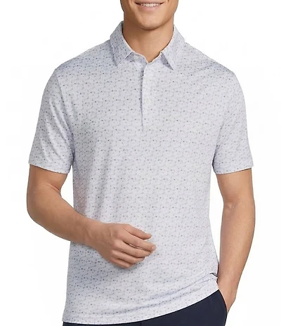Cremieux Blue Label Performance Stretch Cocktail Print Short Sleeve Polo Shirt