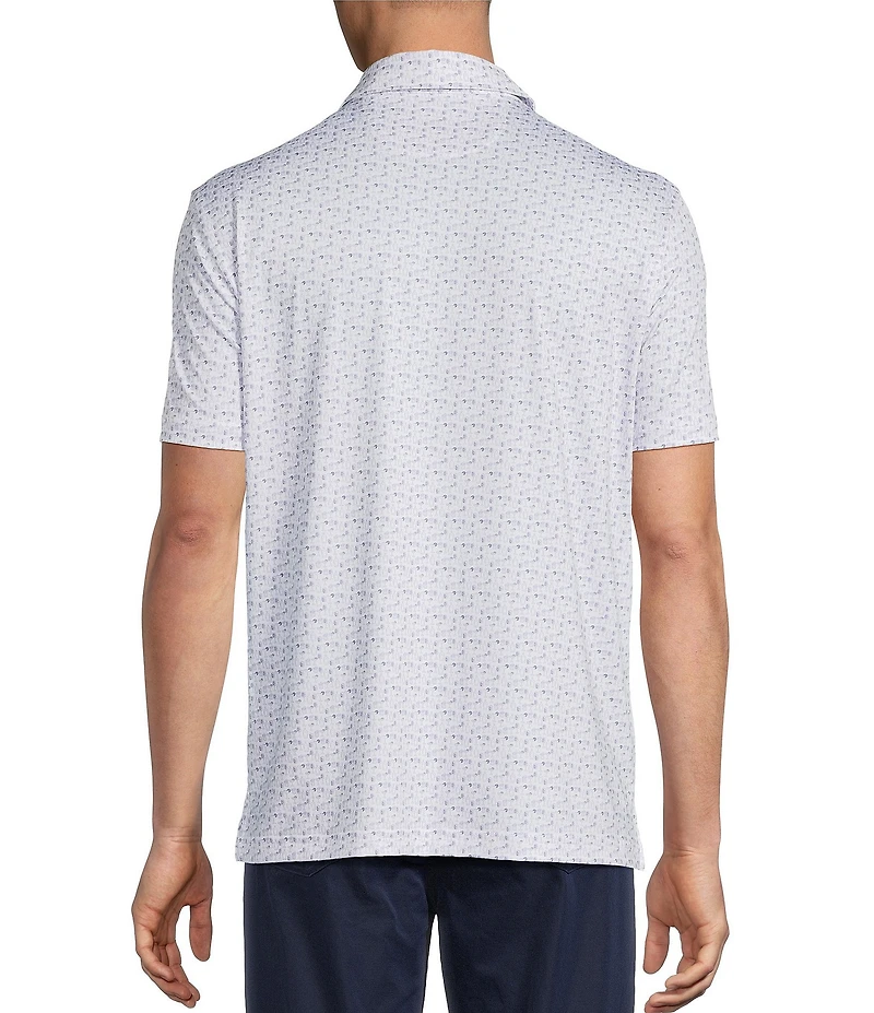 Cremieux Blue Label Performance Stretch Cocktail Print Short Sleeve Polo Shirt