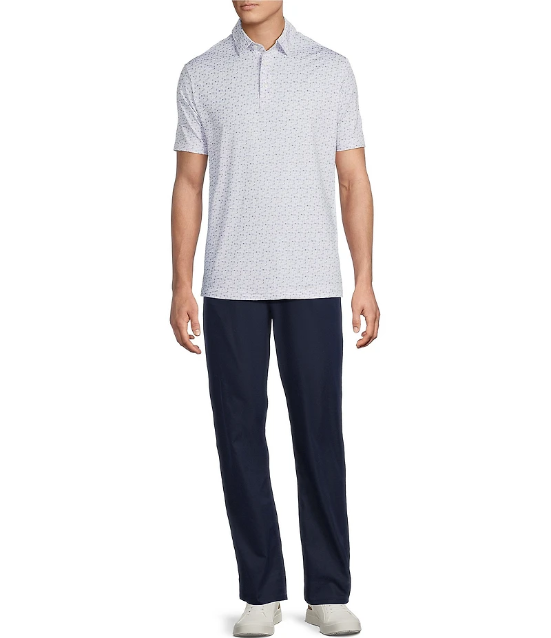 Cremieux Blue Label Performance Stretch Cocktail Print Short Sleeve Polo Shirt