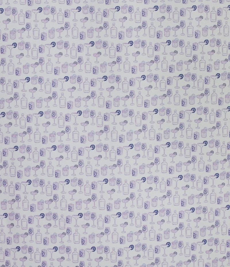 Cremieux Blue Label Performance Stretch Cocktail Print Short Sleeve Polo Shirt