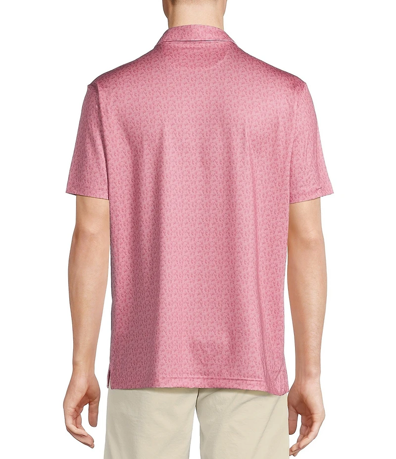 Cremieux Blue Label Performance Stretch Cocktail Print Short Sleeve Polo Shirt