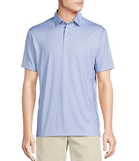Cremieux Blue Label Performance Stretch Crab Print Short Sleeve Polo Shirt