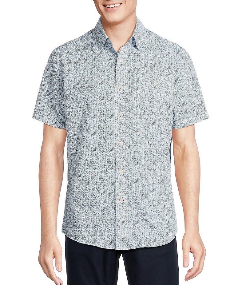 Cremieux Blue Label Performance Brrr°® Stretch Drink Print Short Sleeve Woven Shirt
