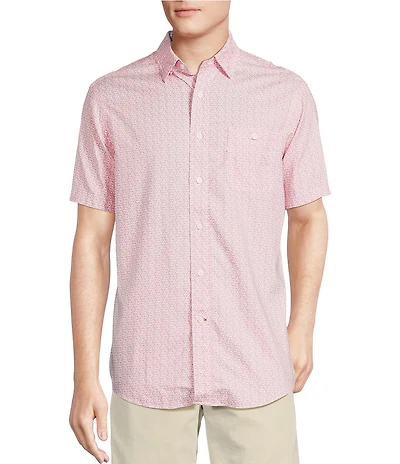 Cremieux Blue Label Performance Stretch Drink Print Short Sleeve Woven Shirt