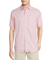 Cremieux Blue Label Performance Stretch Drink Print Short Sleeve Woven Shirt