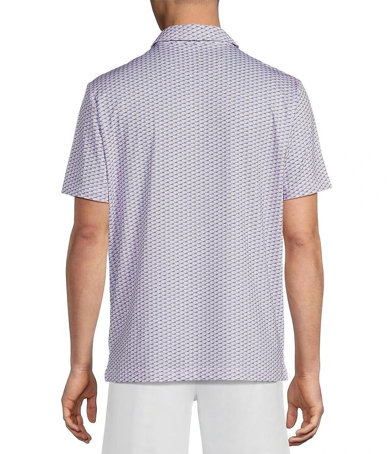 Cremieux Blue Label Performance Stretch Fish Print Short Sleeve Golf Polo Shirt