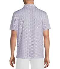 Cremieux Blue Label Performance Stretch Fish Print Short Sleeve Golf Polo Shirt