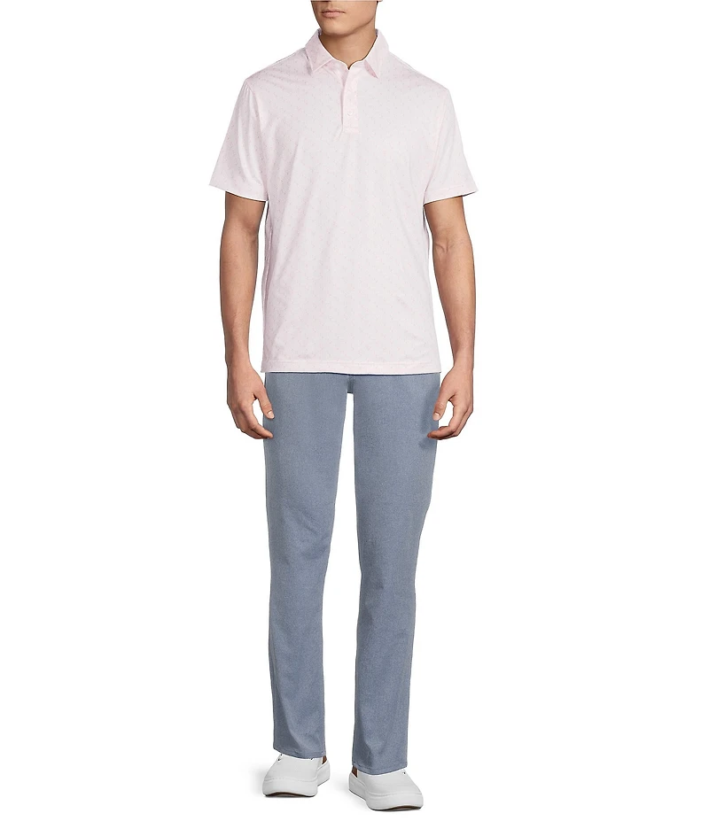 Cremieux Blue Label Performance Stretch Flamingo Print Short Sleeve Golf Polo Shirt